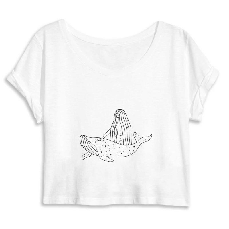 Baleine magique / Crop Top - Coton BIO