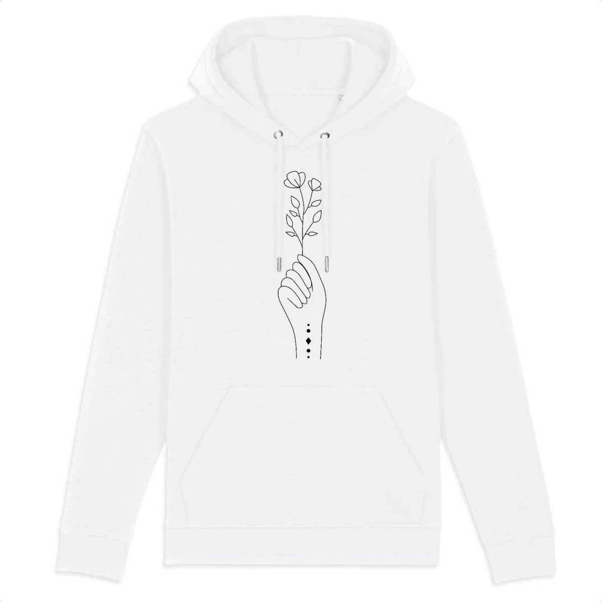 Main fleurie / Sweat u00e0 capuche BIO Unisexe