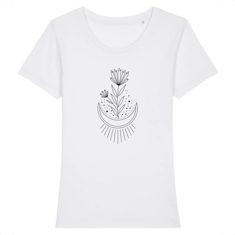 Flower moonT-shirt Femme 100% Coton BIO