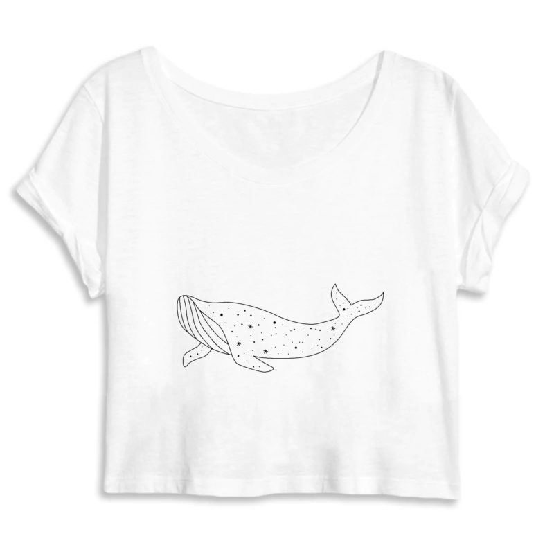 La baleine Crop Top Femme - Coton BIO