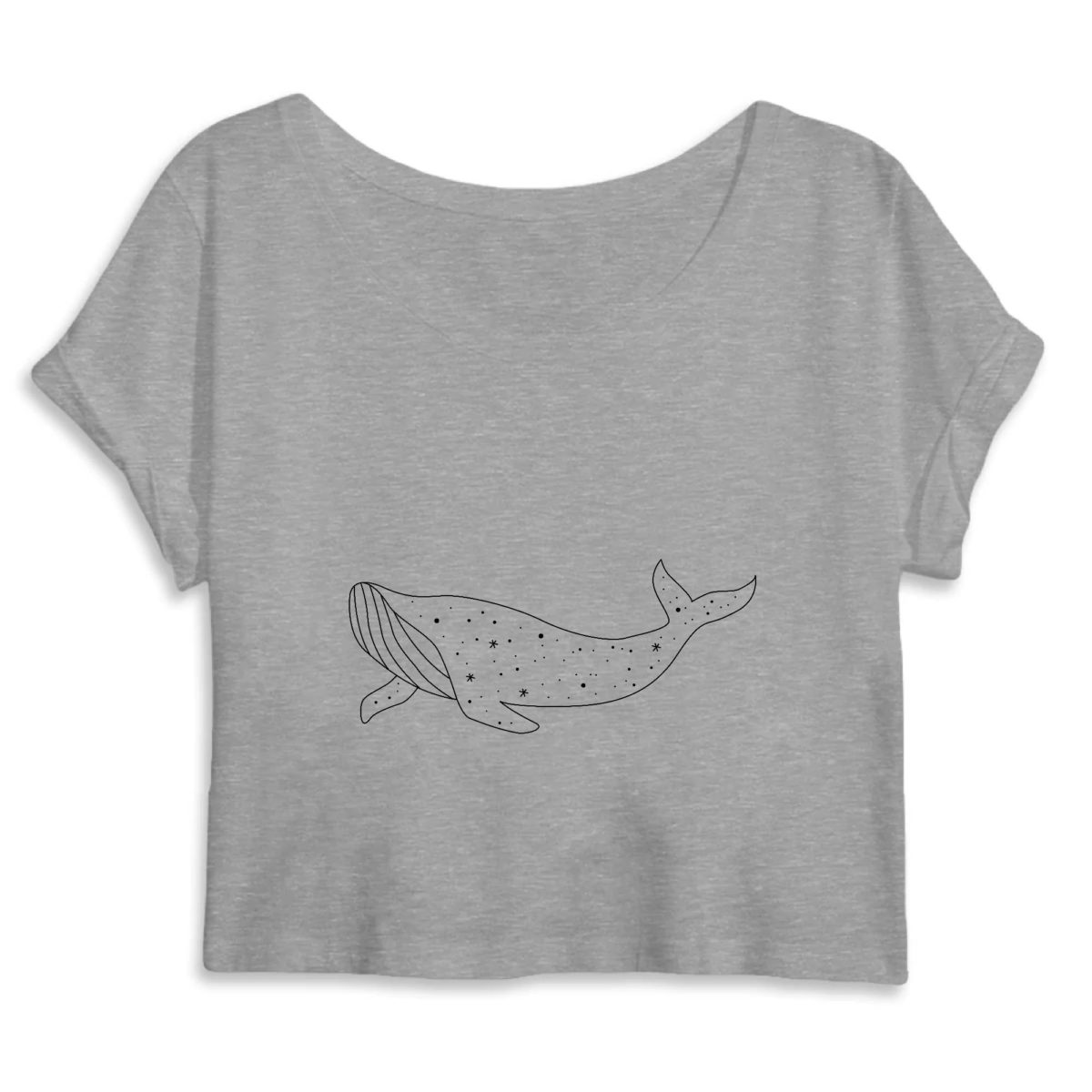 La baleine Crop Top Femme - Coton BIO