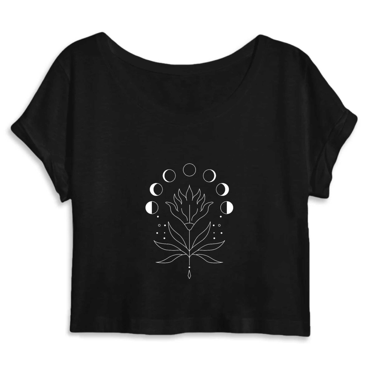 Phase fleurie Crop Top Femme 100% Coton BIO